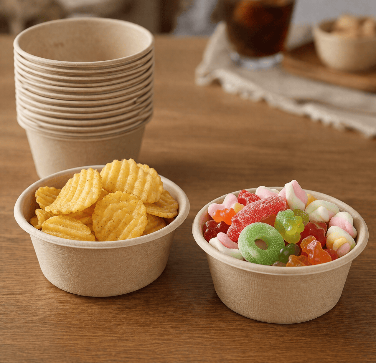 Spice Sustainable Mini Bowls 20pcs 55ml Eco Biodegradable Catering Mini Bowls Party Picnic Lunch Bag Kitchen