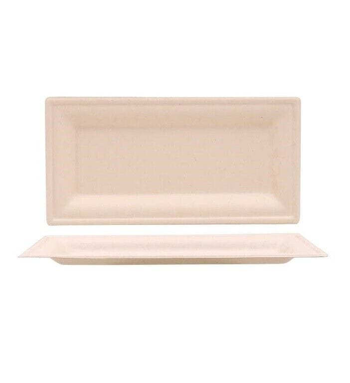 Spice Sustainable Plates 6PK ECO Biodegradable Catering Plates 26CM x 13CM Disposable Serving Platter