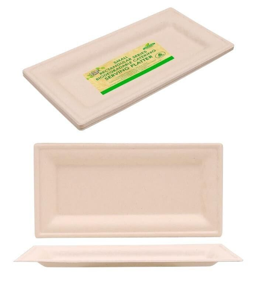 Spice Sustainable Plates 6PK ECO Biodegradable Catering Plates 26CM x 13CM Disposable Serving Platter