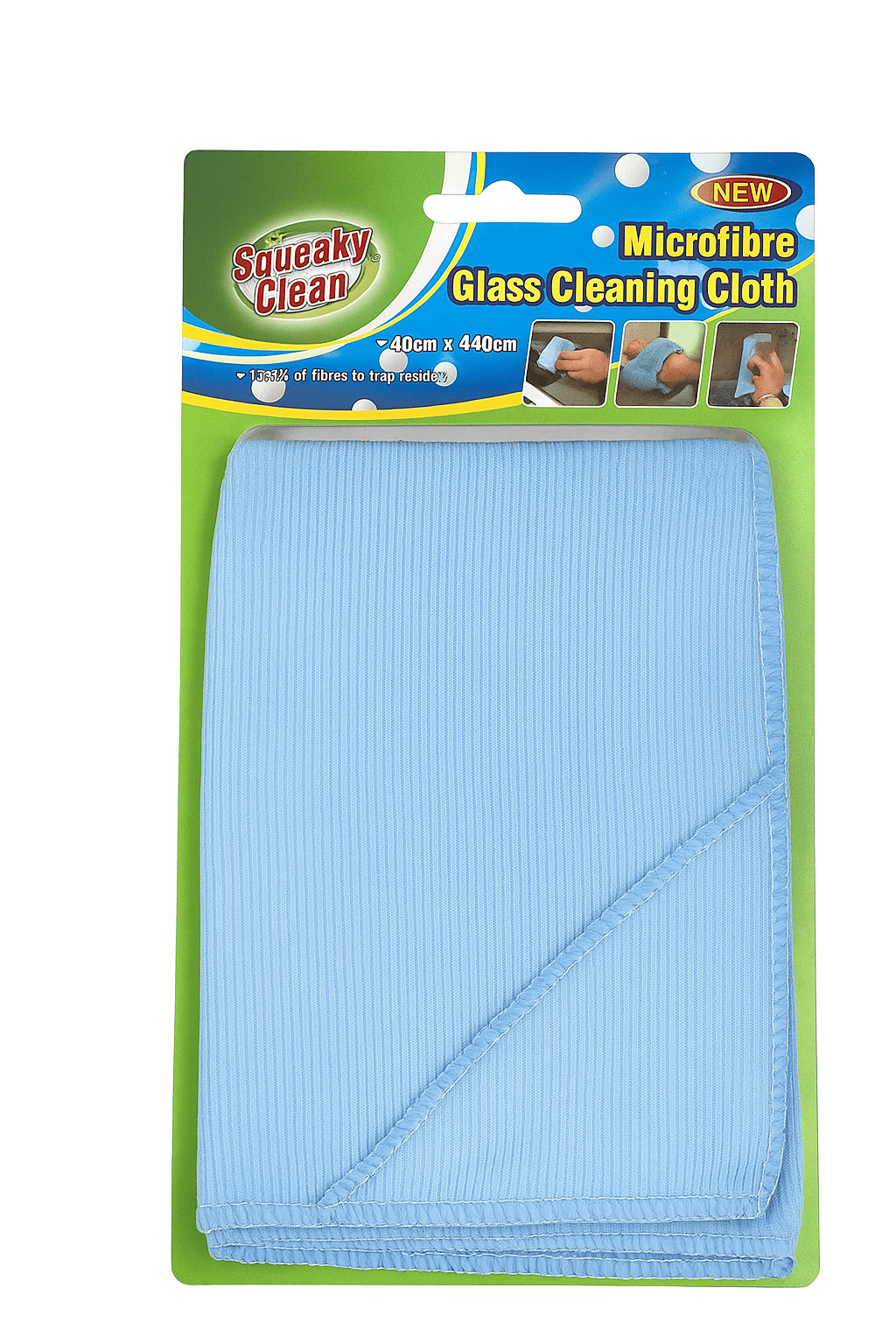 Squeaky clean Blue Premium Microfibre Cleaning Cloth Kitchen Glass Car Window Dish Washing Towel