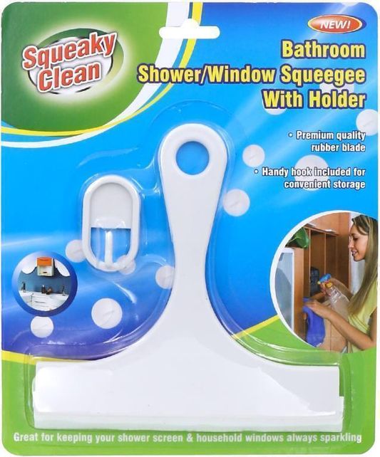 Squeaky Clean Cleaning Bathroom Squeegee Glass Cleaner Shower Window Wiper Mirror Screen Brush Car Wash