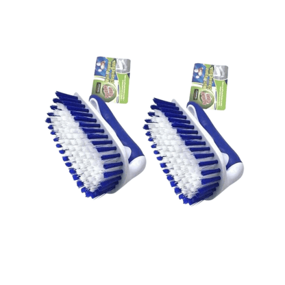 Squeaky clean Cleaning brushes Blue 2x Cleaning Scrubbing Brush With Handle Kitchen Shower Bathroom Hand Tool