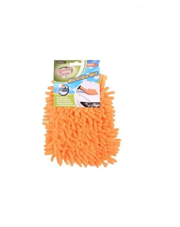 Squeaky Clean Cleaning Gloves Orange Microfiber Cleaning Hand Glove Scratch Car Household Washing Wash Mitt Super