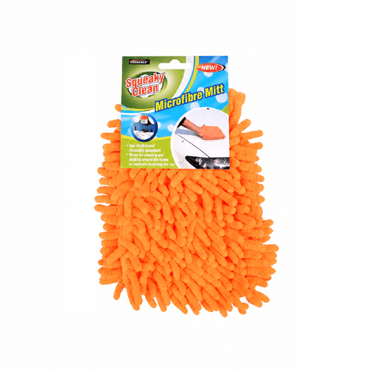 Squeaky Clean Cleaning Gloves Orange Microfiber Cleaning Hand Glove Scratch Car Household Washing Wash Mitt Super