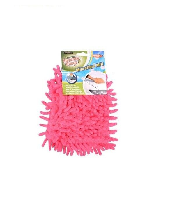 Squeaky Clean Cleaning Gloves Pink Microfiber Cleaning Hand Glove Scratch Car Household Washing Wash Mitt Super