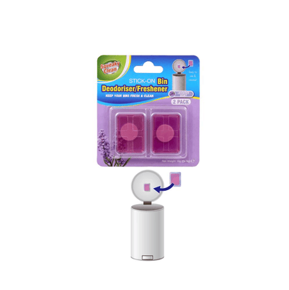 Squeaky Clean Deodoriser Lavender 2Pk Stick-on Garbage Rubbish Bin Odour Deodoriser Freshener Leom Lavender Scent