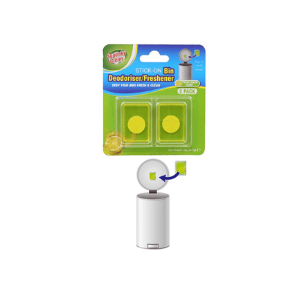 Squeaky Clean Deodoriser Lemon 2Pk Stick-on Garbage Rubbish Bin Odour Deodoriser Freshener Leom Lavender Scent