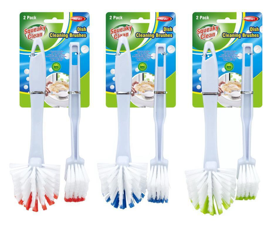 Squeaky Clean Hair Brush 2 X Dish Scrubbing Brush Long Handle Kitchen Pot Scrubber Washing Cleaning Tool