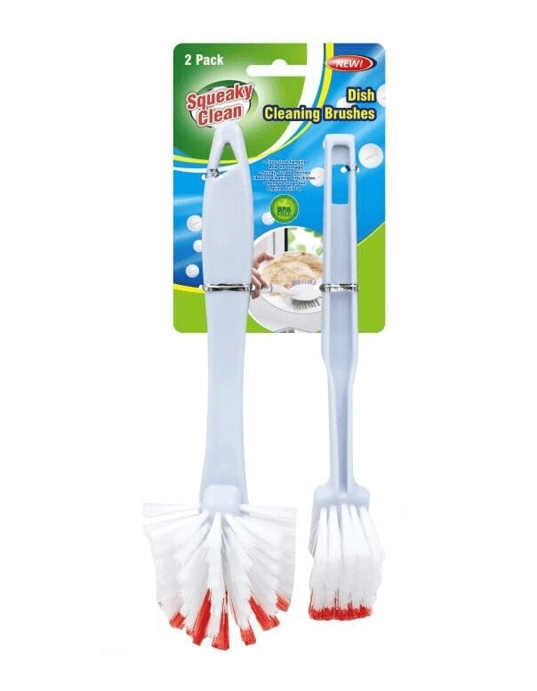 Squeaky Clean Hair Brush Red 2 X Dish Scrubbing Brush Long Handle Kitchen Pot Scrubber Washing Cleaning Tool
