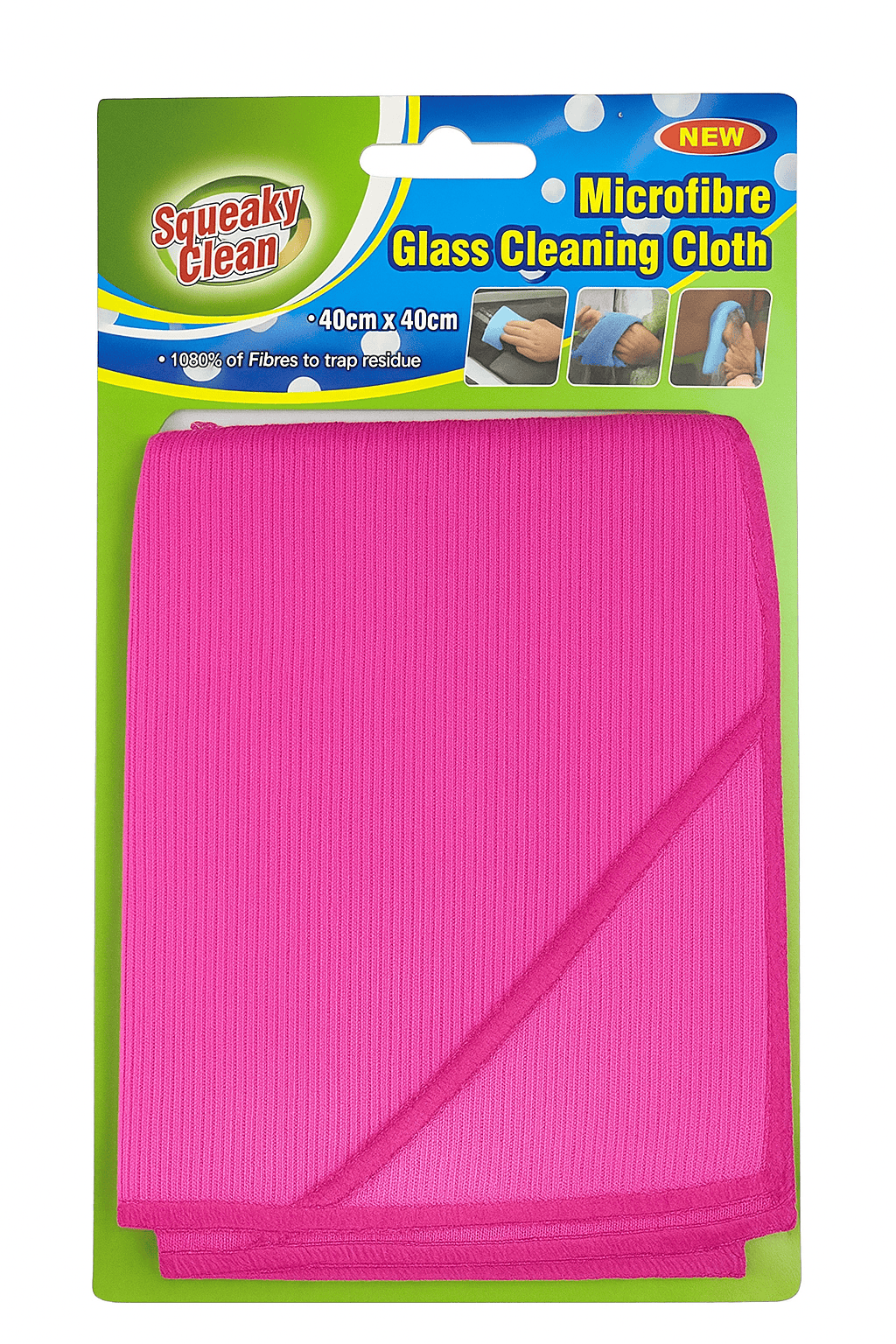 Squeaky clean Pink Premium Microfibre Cleaning Cloth Kitchen Glass Car Window Dish Washing Towel