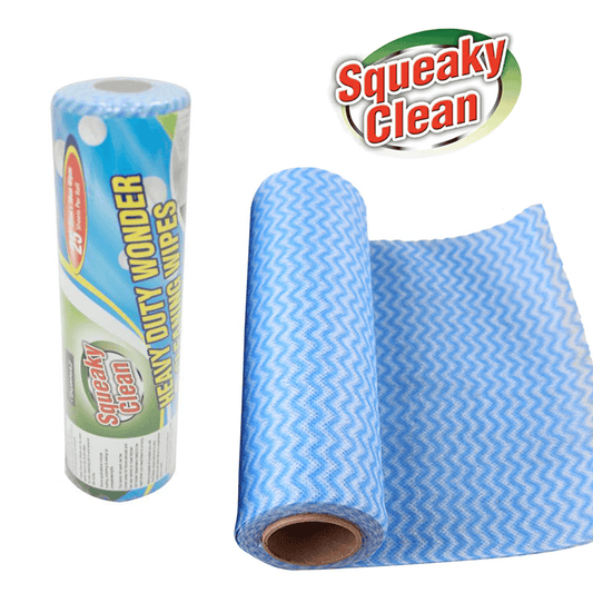Squeaky Clean Wipes Roll 25 Sheets All-Purpose Towel Cleaning Absorbent Non-Abrasive 22CMx30CM