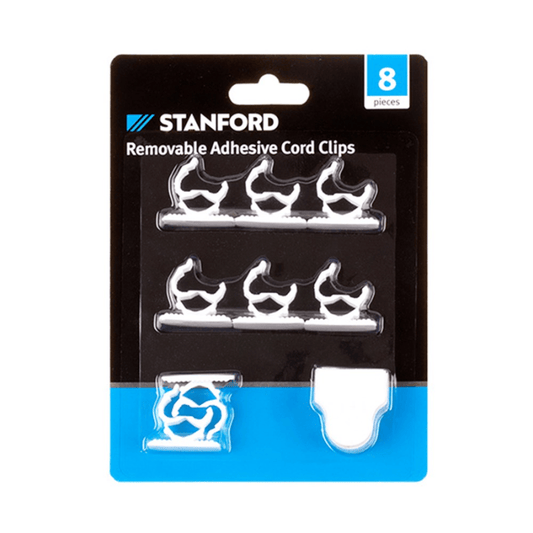 Stanford 8x Adhesive Cord Management Cable Clip Black Wire Holder Organizer Clamp