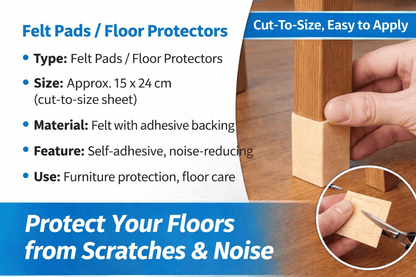Stanford Felt Floor Protector Self Adhesive Felt Pads Stoppers Chairs Cut To Size Beds 15 x 24