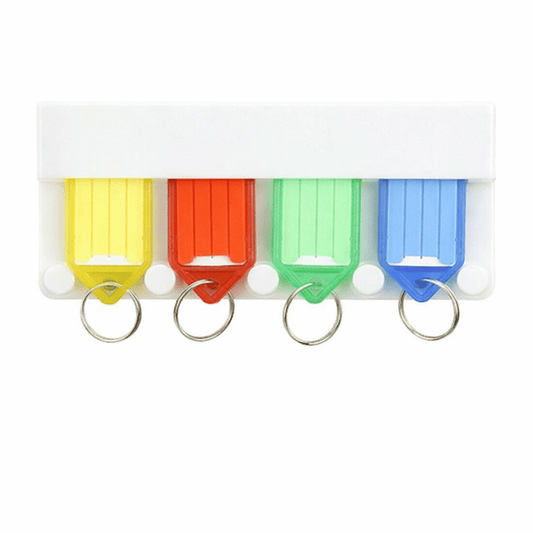 Stanford Key Tags 4X Key Tags With Holder Rack Keys Rings Hook Storage Label Wall Mount Organiser