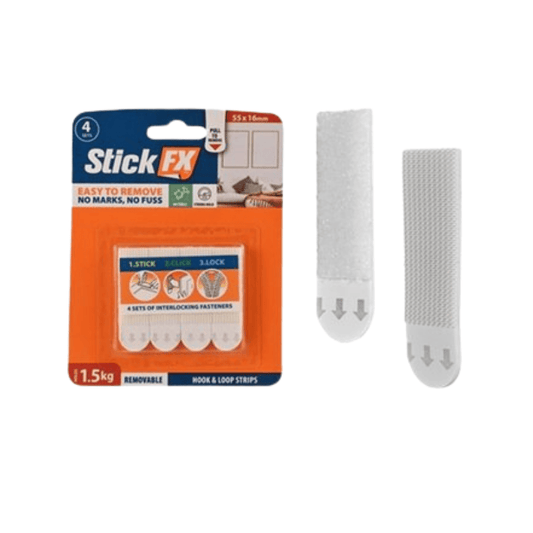 Stick FX 4 Set Removable Picture Tapes - Holds 1.5kg Hook Loop Strips Removable