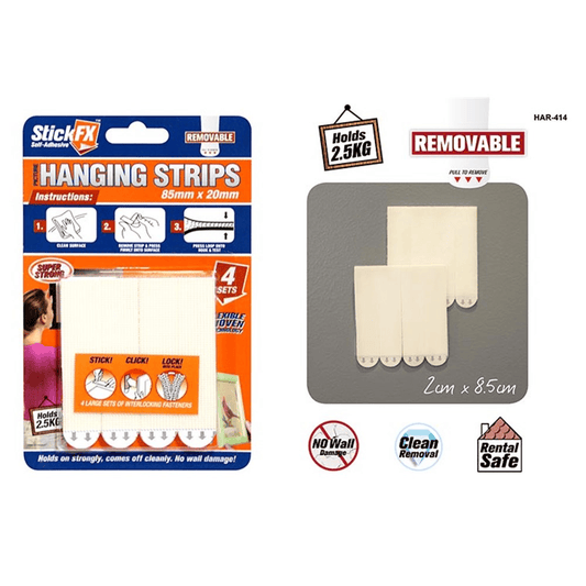 Stick FX 4 Set Removable Picture Tapes - Holds 2.5kg Hook Loop Strips Removable