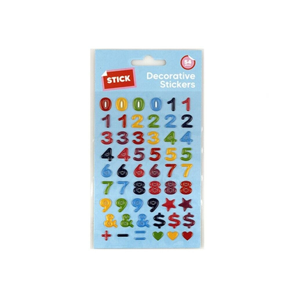 Stick Stickers Choice 2 54 Numbers Colorful 3D Stickers Sheet Bullet Journal Bubble Style Hearts
