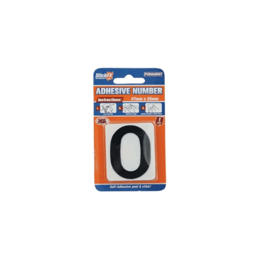 StickFX Adhesive Number Black On White Sticker House Door Address Decal Letter Box Sign