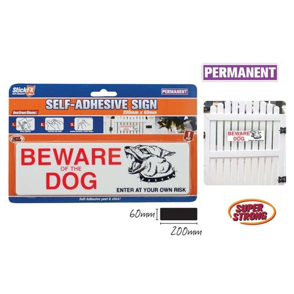 StickFX Beware of Dog Sign Sticker Decal Warehouse Work Door Home Plastic Adhesive