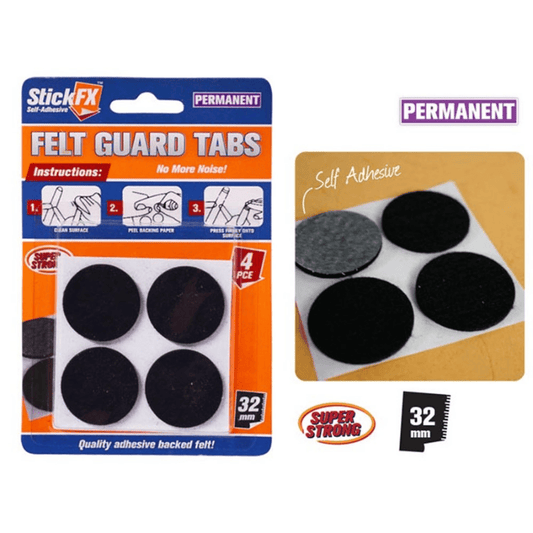 StickFX Felt 4pc Furniture Movers Sliders Pads For Surface Carpet Hardwood Floors Tiles Felt