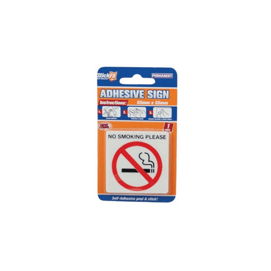 Stuck No Smoking Adhesive Sign Sticker Decal Office Warehouse Work Door Vinyl 55x55mm