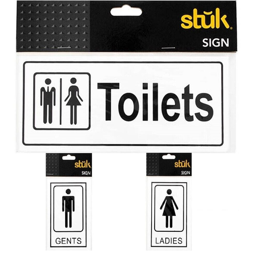 Stuk Decal Toilet Sticker Set Male Female WC Bathroom Restroom Door Sign Thick Plastic