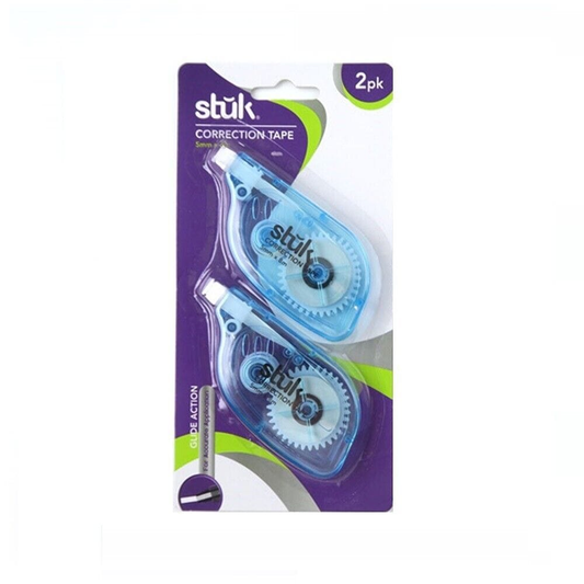Stuk Eraser Correction Tape 2PK Roller White Out Stationery Student Office School Easy Use