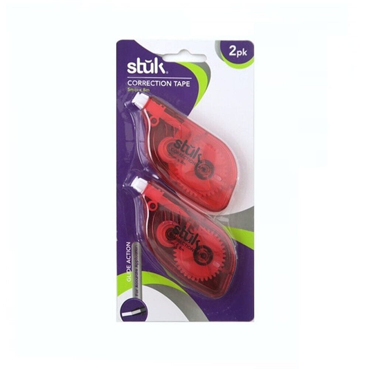 Stuk Erasers Correction Tape 2PK Roller White Out Stationery Student Office School Easy Use
