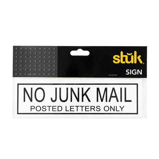 Stuk Signage No Junk Mail Letter Box Sticker Home Office Decal Door Shop Workplace
