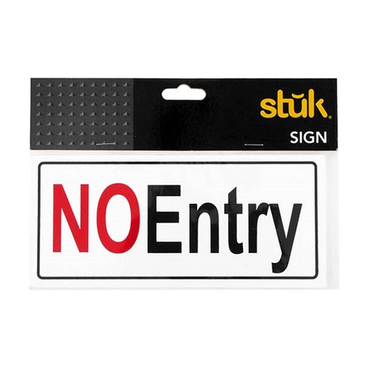 Stuk Signage White No Entry Sign Door Warning Notice Home Office Shop Business Sticker
