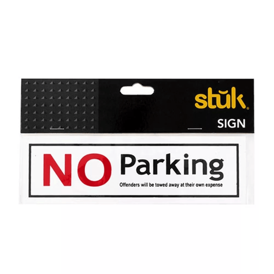 Stuk Signage White No Parking Sign Driveway Warning Notice Home Office Shop Business Sticker