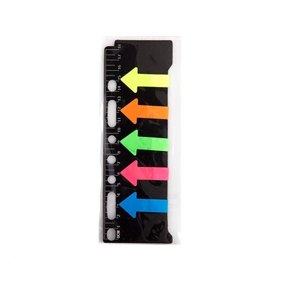 Stuk Sticker labels 100 Sticky Flags Note Pad 5 Colours Arrow Sign Pack of 100