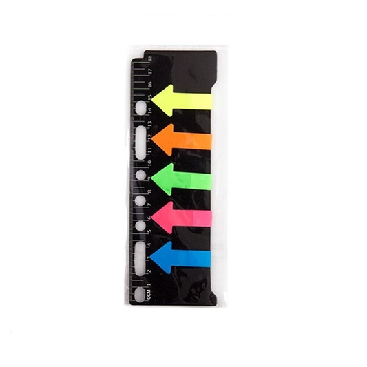 Stuk Sticker labels 100 Sticky Flags Note Pad 5 Colours Arrow Sign Pack of 100