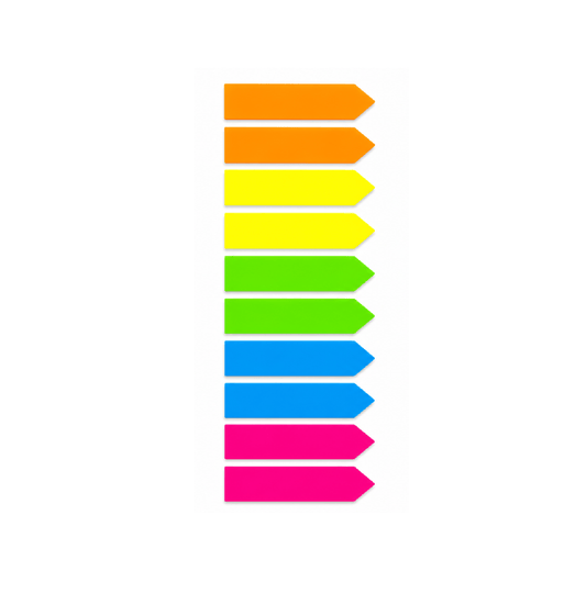 Stuk Sticker labels D1 200x Sticky Flags Note 5 Colours Indexing Filing Office School Home 45x12mm