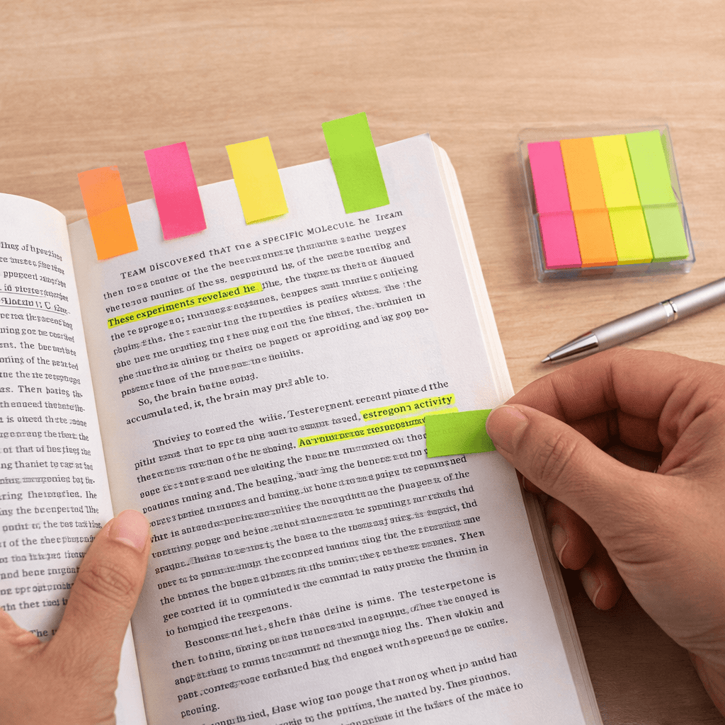 Stuk Sticky notes 4 Neon  Pads with Case Sticky Note Page Book Marking 14x60mm 100 Sheets Stickers
