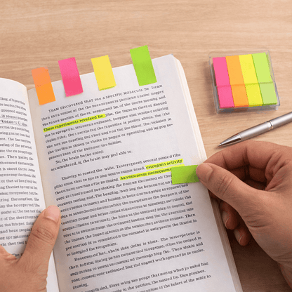 Stuk Sticky notes 4 Neon  Pads with Case Sticky Note Page Book Marking 14x60mm 100 Sheets Stickers