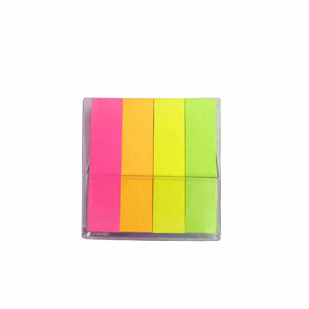 Stuk Sticky notes 4 Neon  Pads with Case Sticky Note Page Book Marking 14x60mm 100 Sheets Stickers