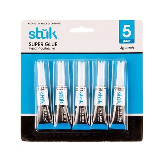 Stuk Super Glue 5PCS Extra Strong SUPER GLUE 3g Multi Purpose Leather Plastic Paper Wood Rubber