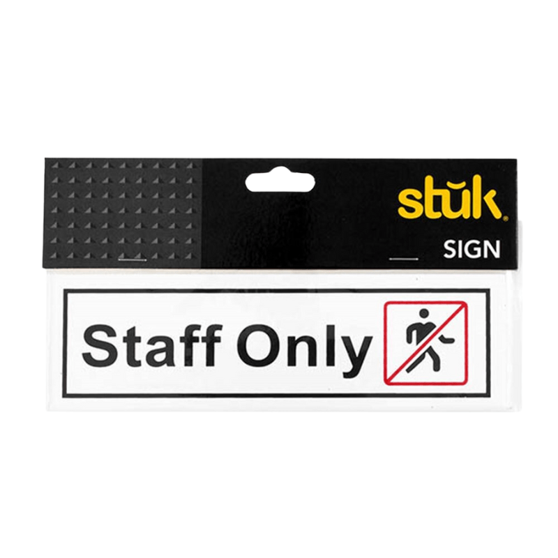 Stuk White Staff Only Sign Warning Notice Office Work Business Shop Warehouse Sticker