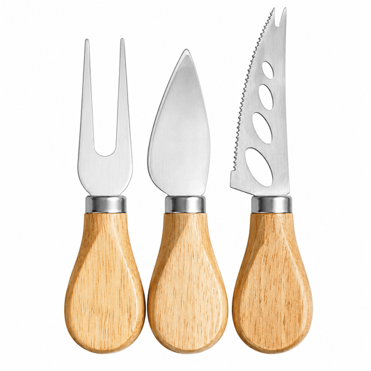 Top Chef Cheese slicer Pk of 3 Cheese Knives Fork Picker Stainless Steel Charcuterie Appetiser Kitchen