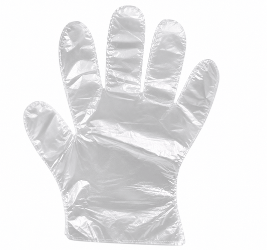Top Chef Gloves 125pcs Disposable Plastic Strong Gloves Transparent Food Handling Hygienic Clear