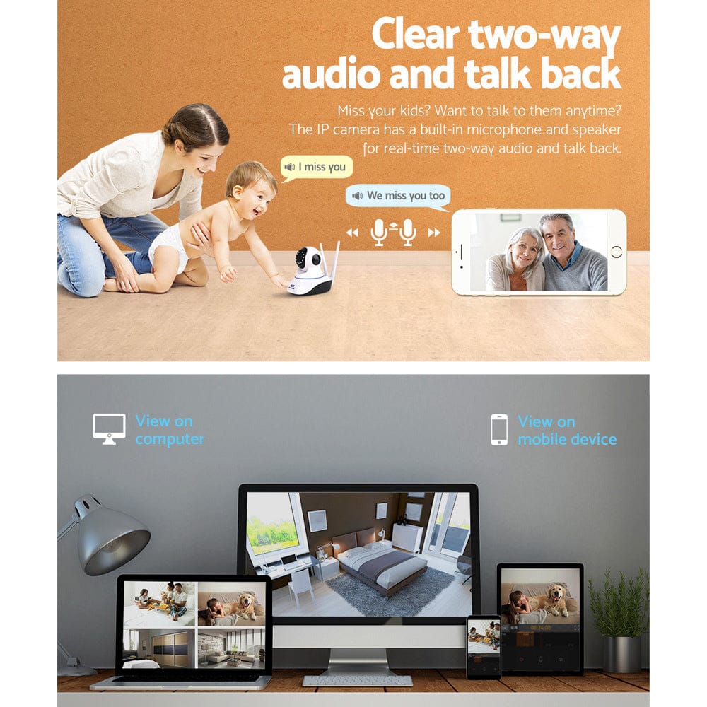UL-tech Electronics > Business & Home Security > Security Cameras & Accessories UL-tech 1080P Wireless IP Cameras Security WIFI Cam White