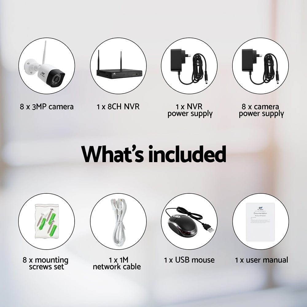 UL-Tech Electronics > Business & Home Security > Security Cameras & Accessories UL-tech 3MP Wireless CCTV 8CH 8 Square Camera