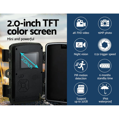 UL-Tech Electronics > Business & Home Security > Security Cameras & Accessories UL-tech 4K 16MP Trail Camera Wildlife Hunting Security Cam Night Vision