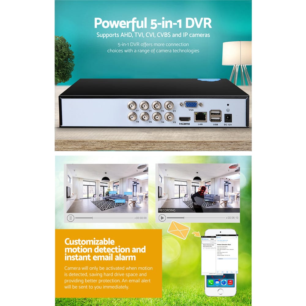 UL-Tech Electronics > Business & Home Security > Security Cameras & Accessories UL-tech 8CH DVR 1080P 5in1 CCTV Video Recorder