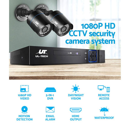 UL-Tech Electronics > Business & Home Security > Security Cameras & Accessories UL-tech CCTV Security System 4CH DVR 2 Cameras 1080p