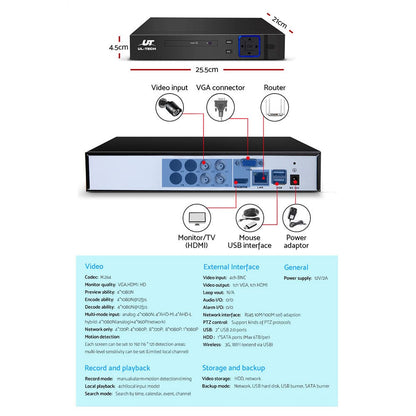 UL-Tech Electronics > Business & Home Security > Security Cameras & Accessories UL-tech CCTV Security System 4CH DVR 2 Cameras 1080p