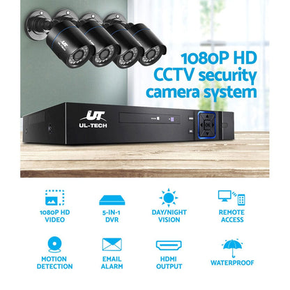 UL-tech Electronics > Business & Home Security > Security Cameras & Accessories UL-tech CCTV Security System 4CH DVR 4 Cameras 1080p