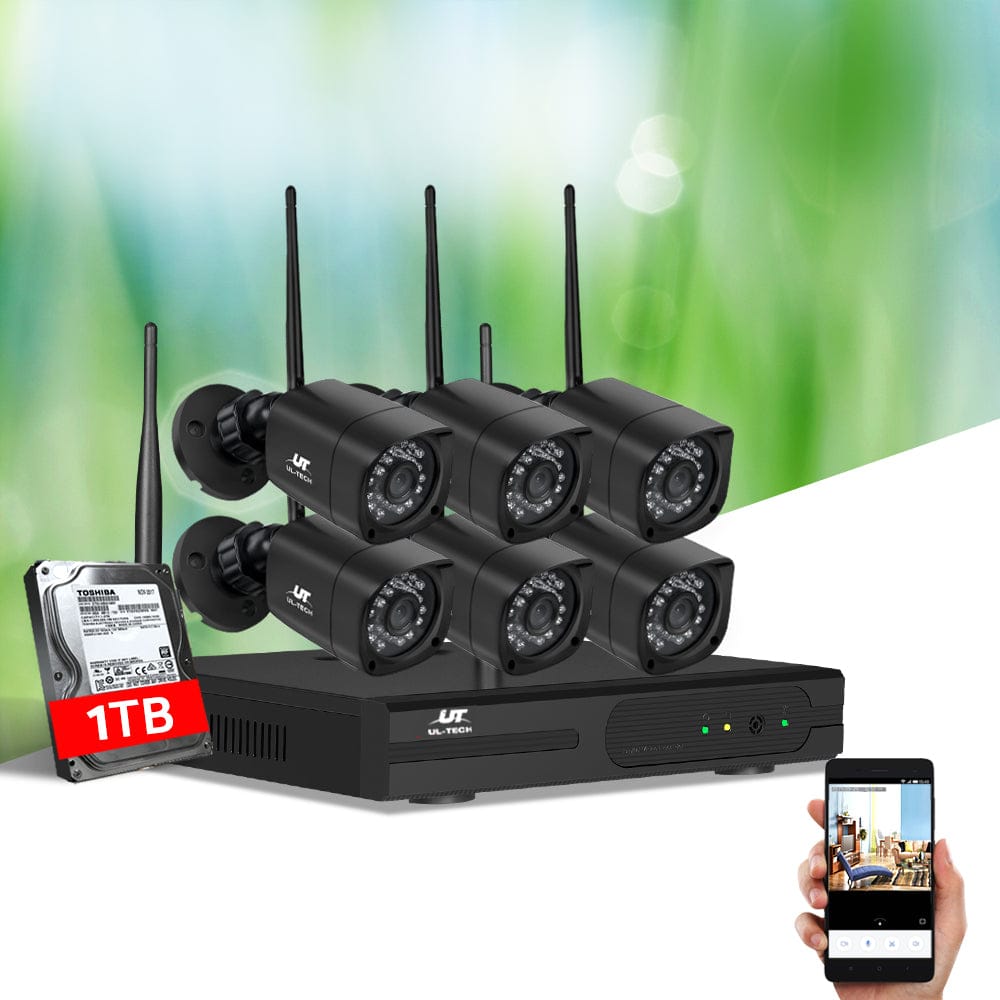 UL-Tech Electronics > Business & Home Security > Security Cameras & Accessories UL-tech CCTV Wireless Security Camera System 8CH Home Outdoor WIFI 6 Square Cameras Kit 1TB