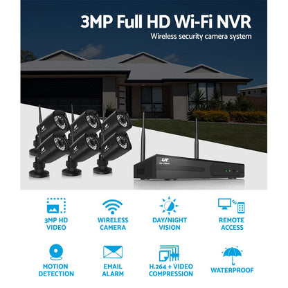 UL-Tech Electronics > Business & Home Security > Security Cameras & Accessories UL-tech CCTV Wireless Security Camera System 8CH Home Outdoor WIFI 6 Square Cameras Kit 1TB